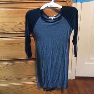 Grey and black short sleeve dress